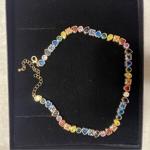 Vibrant Multicolor Heart and Square Necklace
